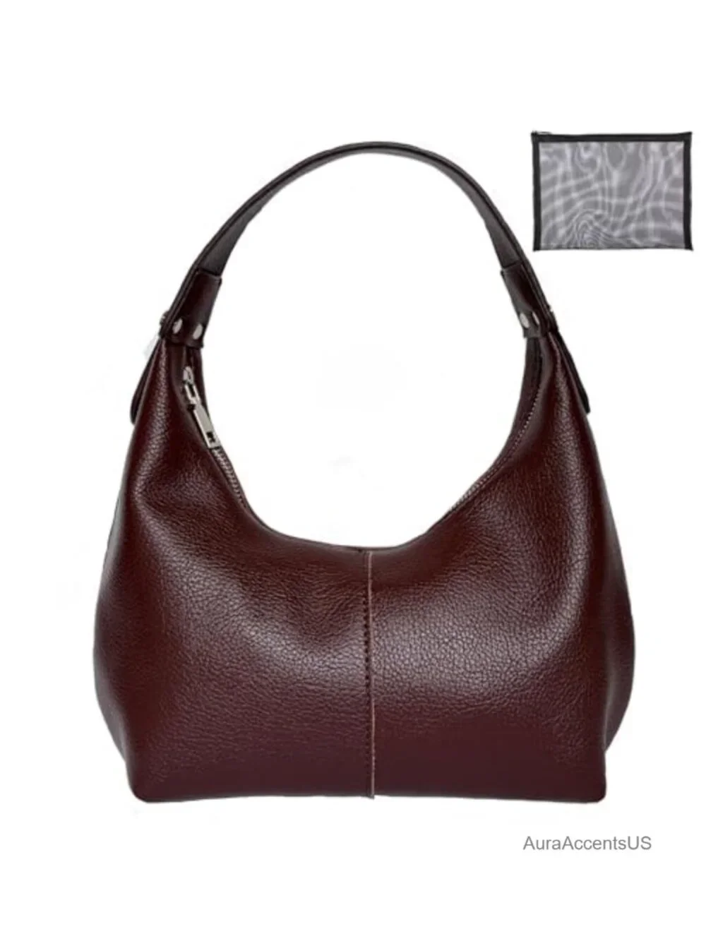 Hobo Women's PU Leather Shoulder Tote Clutch Crescent Slouchy Bag with Zipper